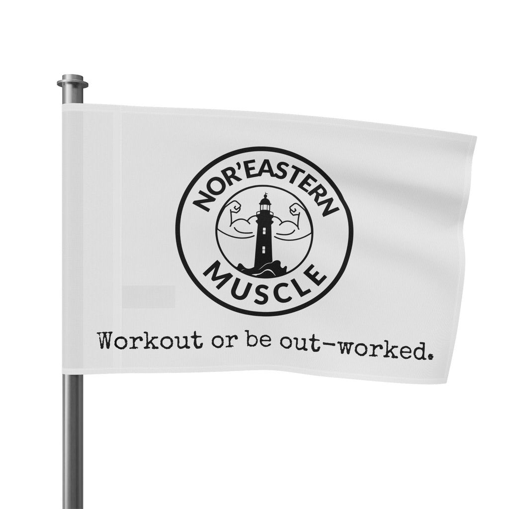 Flag — 'Noreastern Muscle' Workout Banner Flag, Lighthouse Fitness Motivational Decor
